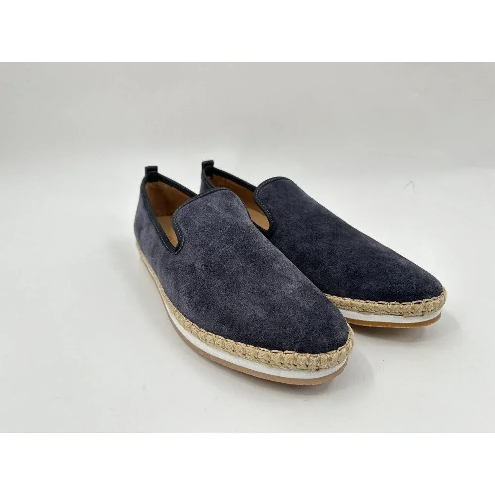 Peter Millar Navy Suede Slip-On Boat Shoes